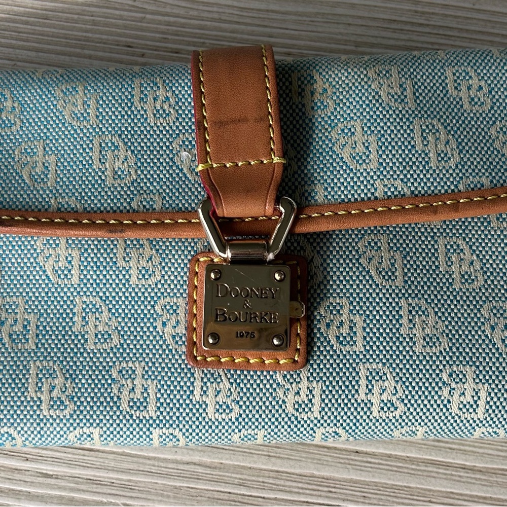 Dooney & Bourke Light Blue Monogram Clutch